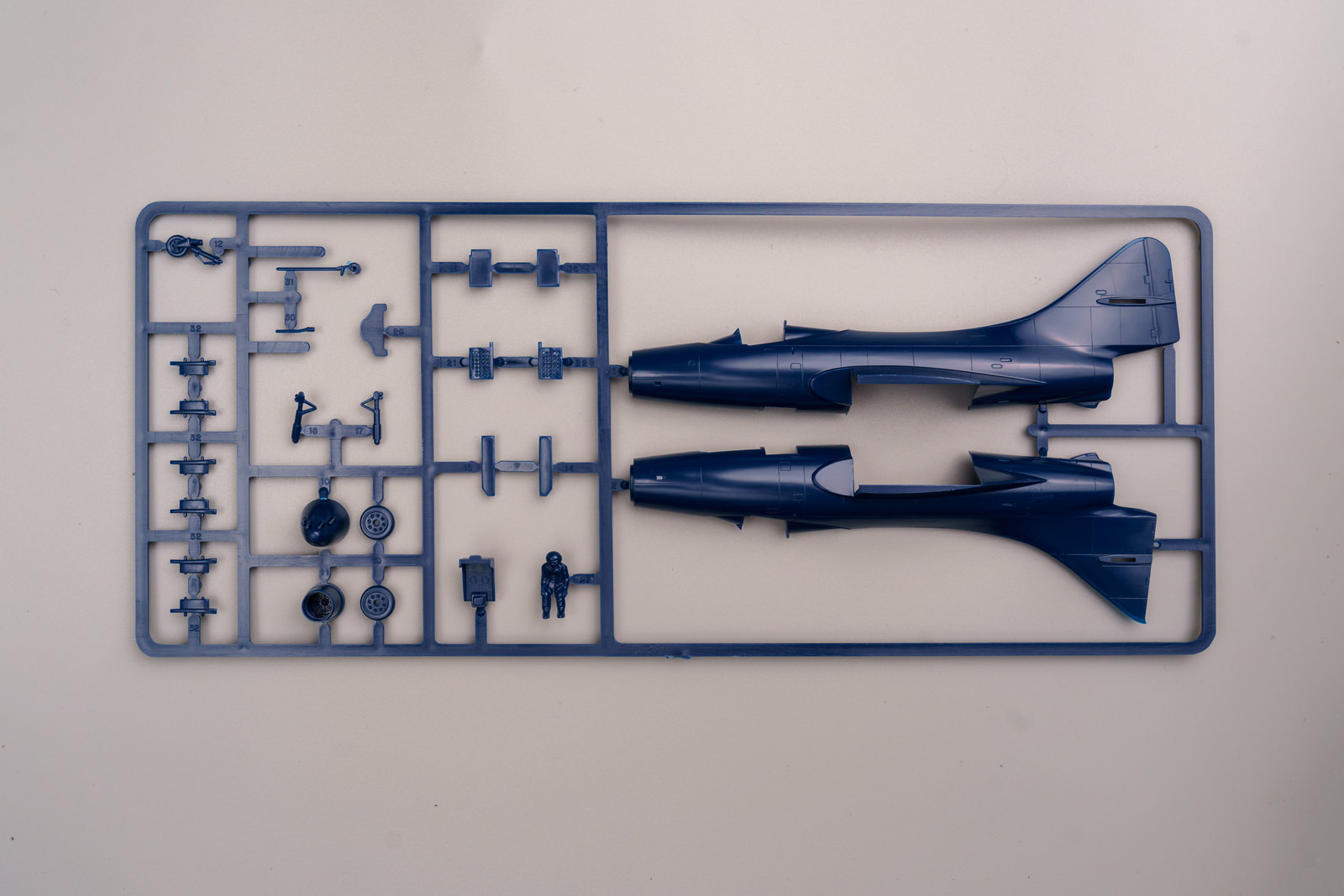 【板件评测】长谷川 JS-138 F9F-2 Panther 美国黑豹战斗机 1/72 HASEGAWA B22 拼装飞机模型
