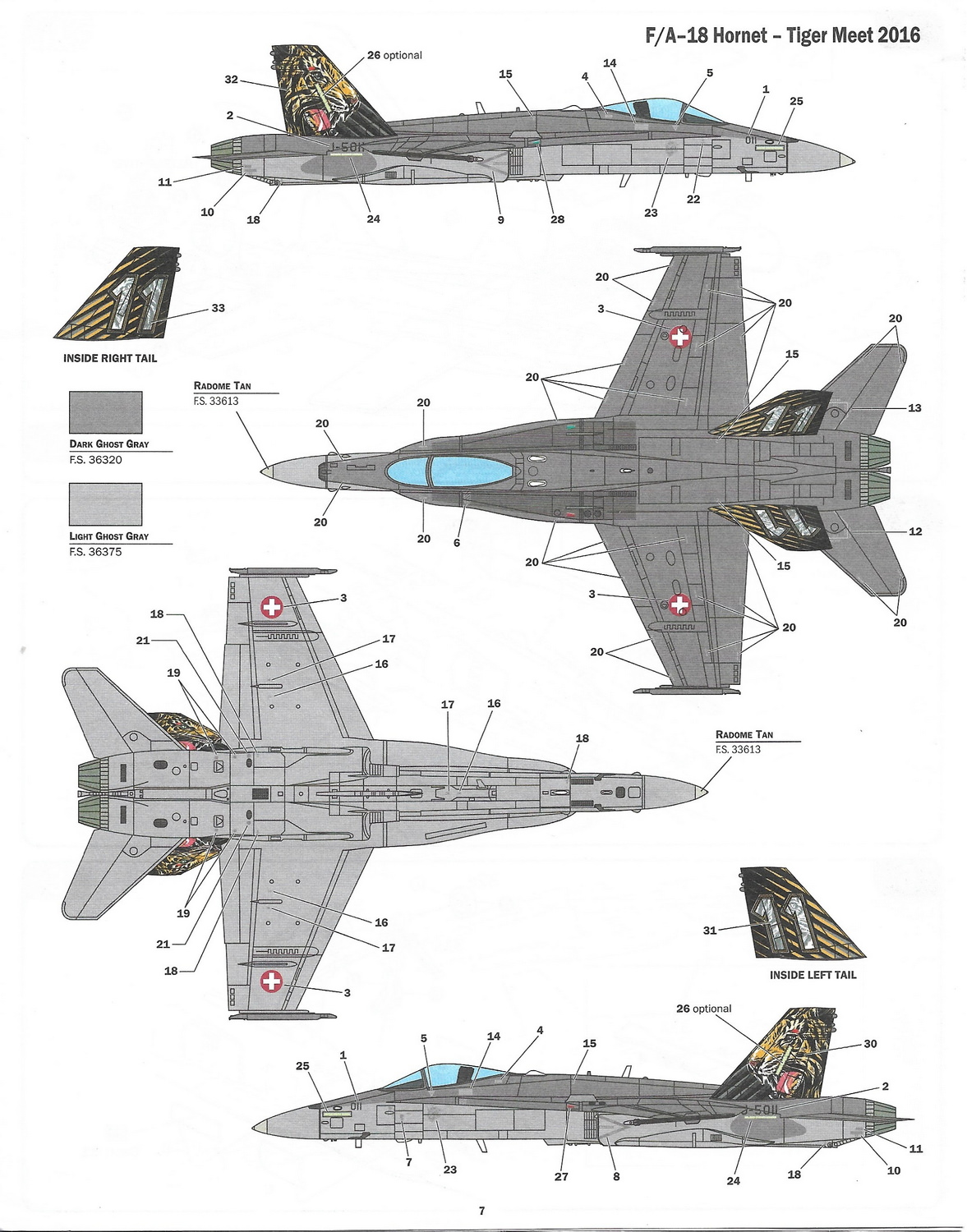 【板件评测】意大利 1/72 F/A-18 大黄蜂 Hornet 老虎会 Tiger Meet 2016 Italeri 1394
