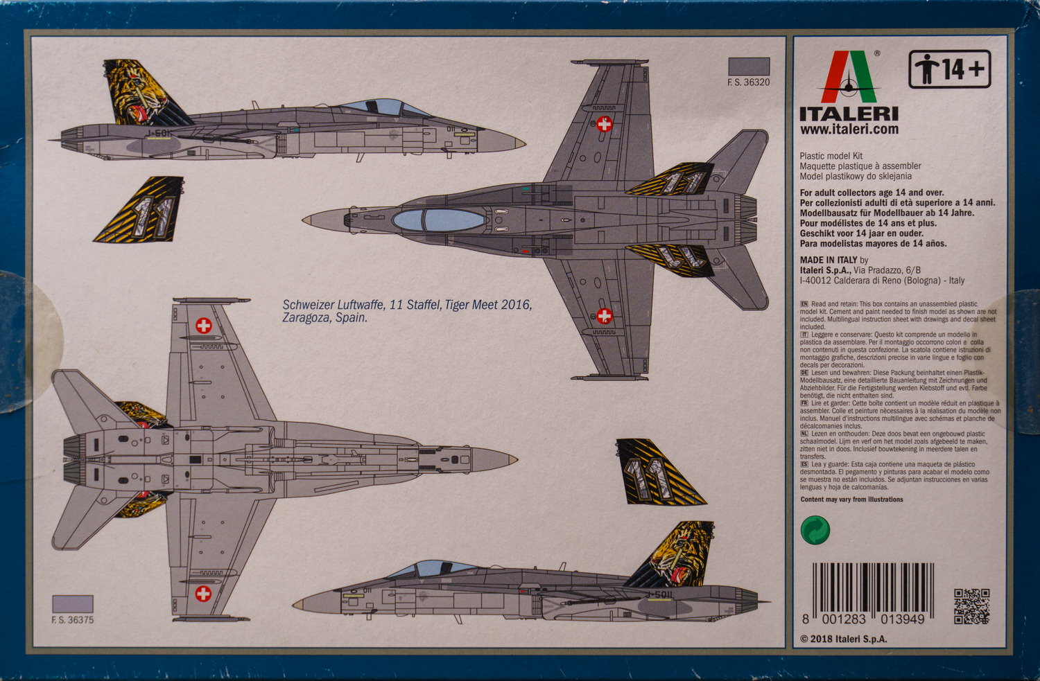 【板件评测】意大利 1/72 F/A-18 大黄蜂 Hornet 老虎会 Tiger Meet 2016 Italeri 1394