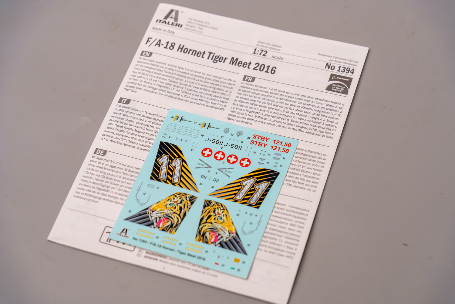 【板件评测】意大利 1/72 F/A-18 大黄蜂 Hornet 老虎会 Tiger Meet 2016 Italeri 1394