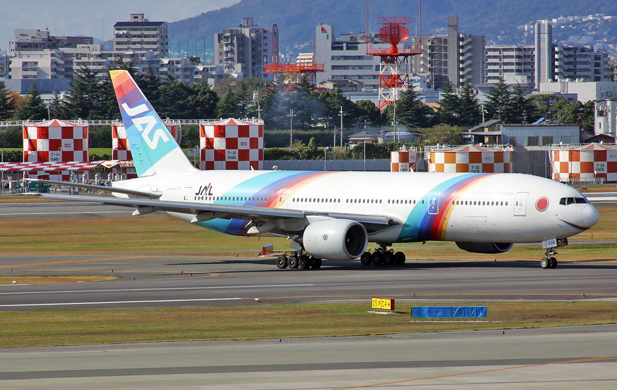 【板件评测】正德福 奇嘉 波音 彩虹 777-200 日本佳速航空 JAS Rainbow 777 Kitech 08M-333 1/300 拼装客机模型